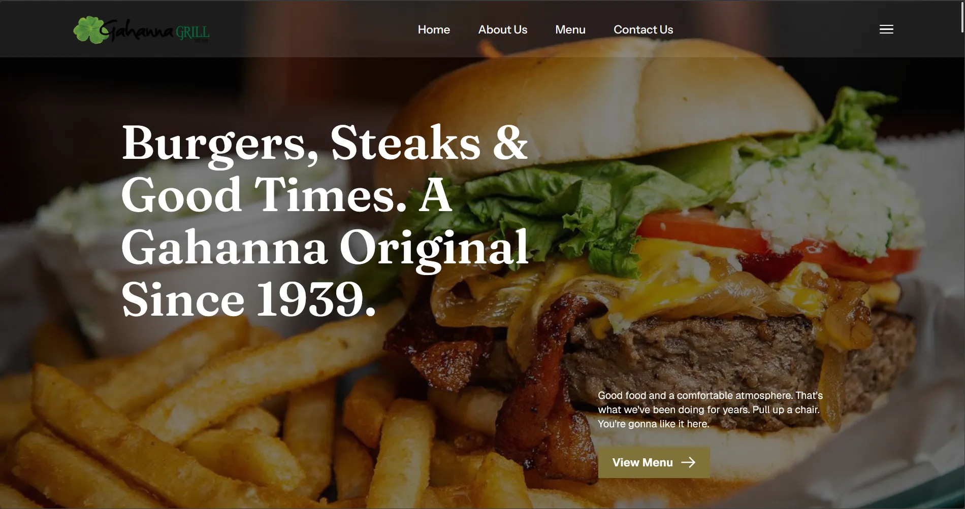 Gahanna Grill Restaurant Multi-Page Concept