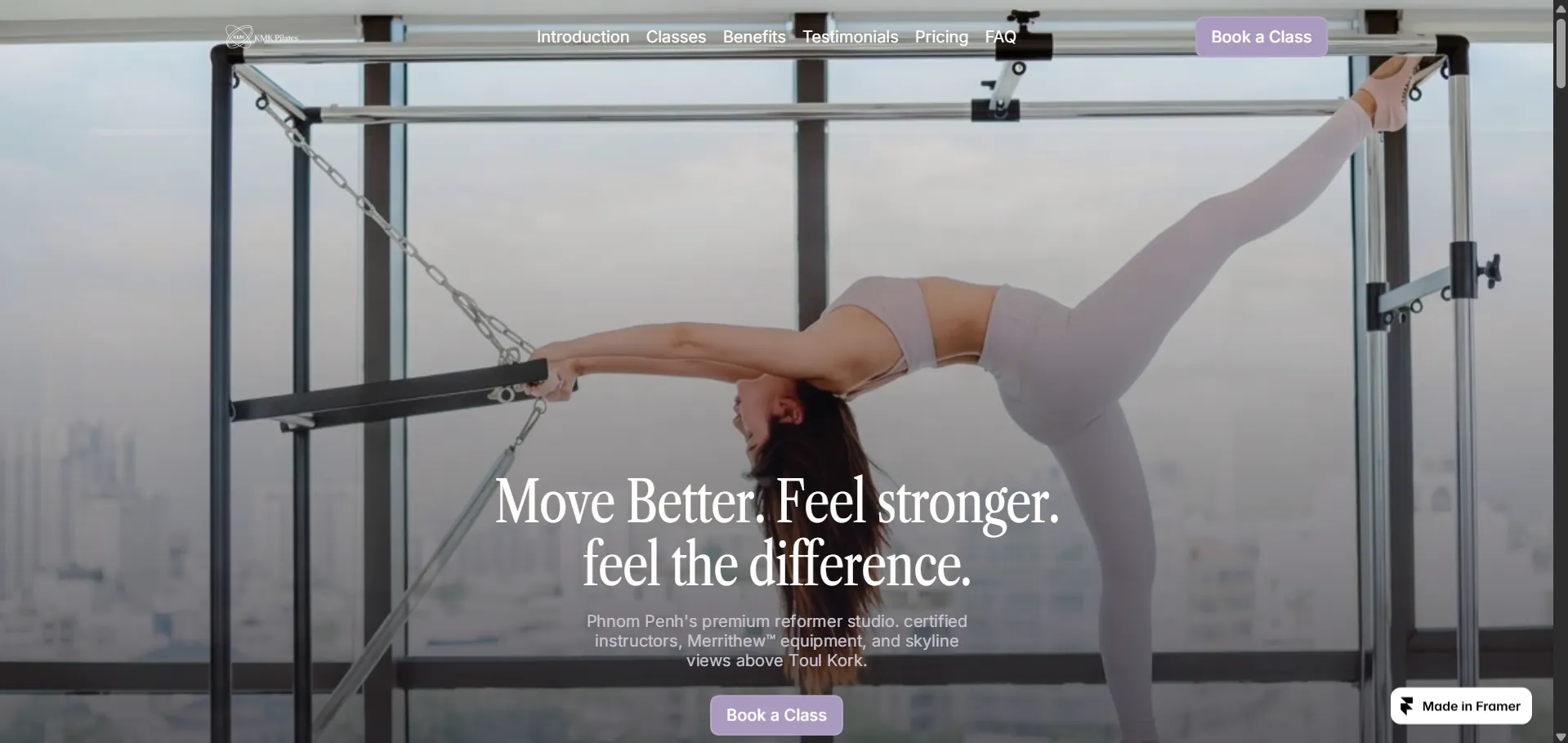 KMK Pilates Fitness Landing Page Concept